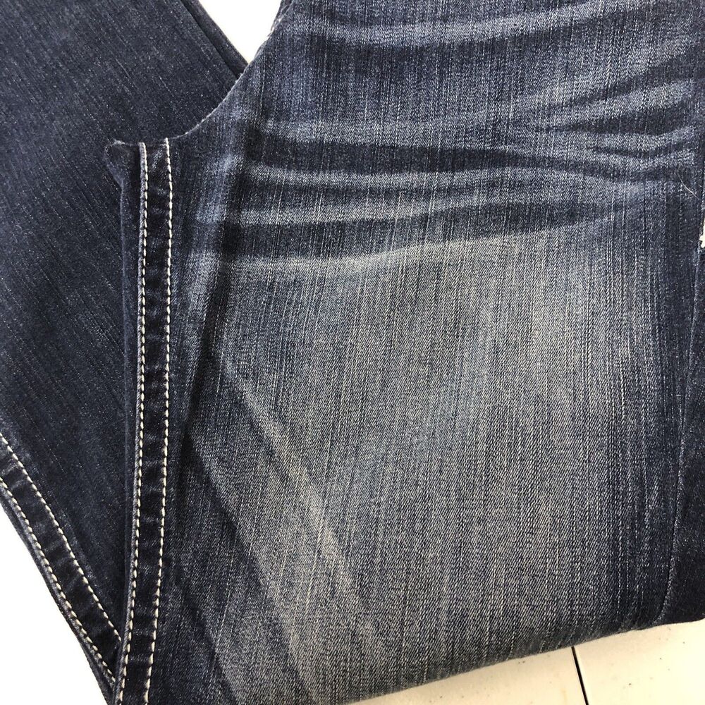 Ariat REAL Jeans Womens 33R Blue Mid Rise Entwined Boot Cut Marine 10017510 West - Picture 9 of 13